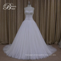 Vestidos de casamento Arco de cristal Sash Lace nupcial A Line Gown